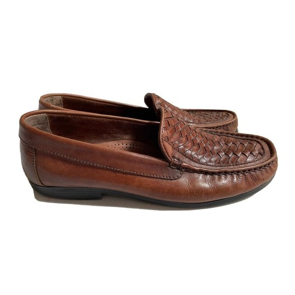 Giorgio Brutini Men's Eagle Brown Leather Weave Slip On Loafer Shoes Size 13 M. - Picture 3 of 9